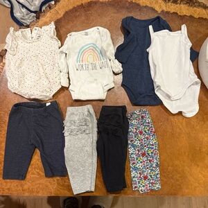 👶 Baby Girl Clothing Bundle | Size 3–6 Months | Carter’s, H&M & More (8 Pieces)
